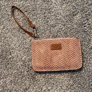 SORIAL New York Snakeskin Embossed Leather Clutch/wristlet